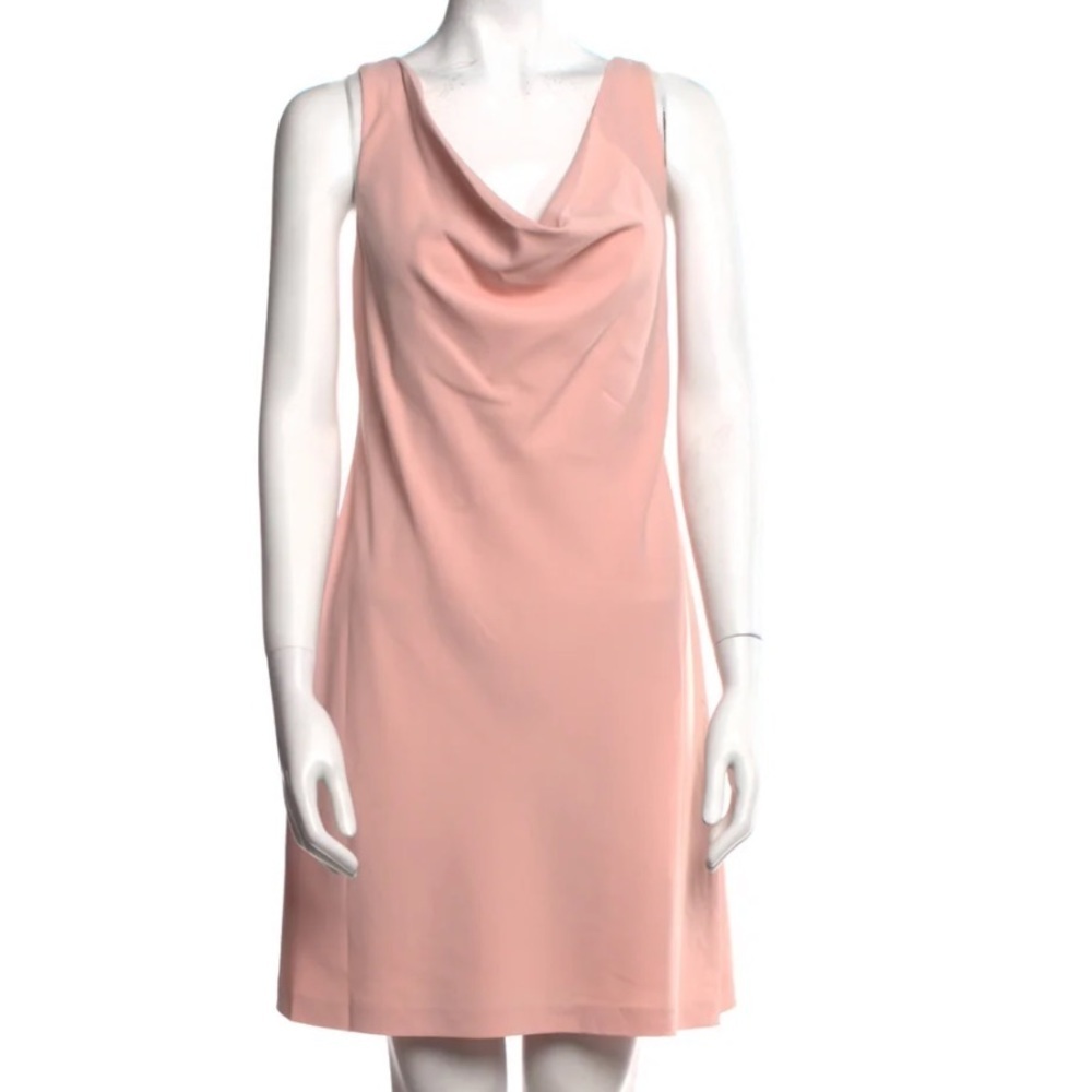 Alice + Olivia Dress Size 10 Harmony Racerback Cowl Neck A-Line Mini in Blush‎